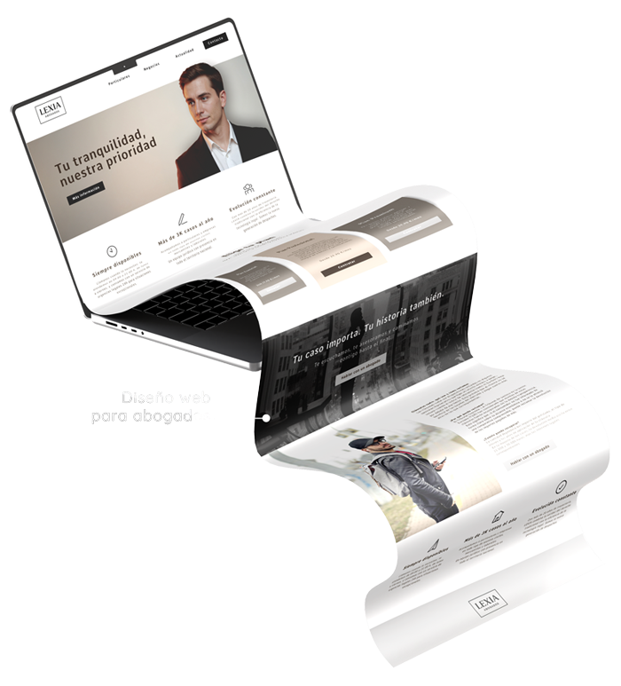 Mockup de interfaz web/UX abogados